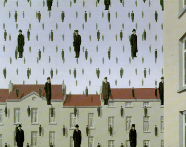 르네 마그리트, 〈골콘다(Golconda)>, 1953 / The Menil Collection, © C. Herscovici / Artists Rights Society (ARS), New York